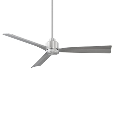 Wac Clean Indoor and Outdoor 3-Blade Smart Ceiling Fan 54in Brushed Aluminum with Remote Control, 120 V F-003
